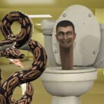 Python Snake tue les coulisses des toilettes de Skibidi